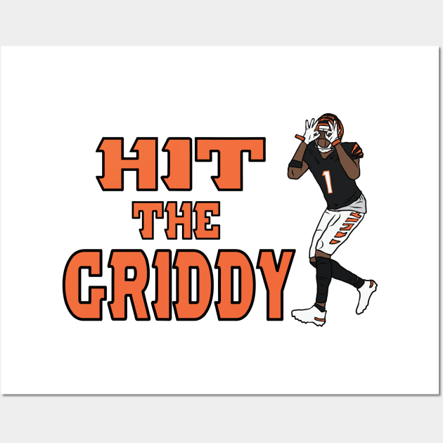 Ja'Marr Chase Hit The Griddy (Style 1) Wall Art by rattraptees